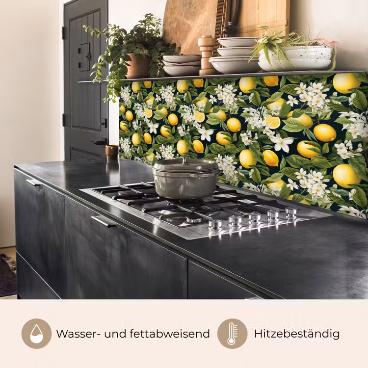 Hangende - Citroenen - Witte - Bloemetjes keuken achterwand 2 middel 871 -usp_DE