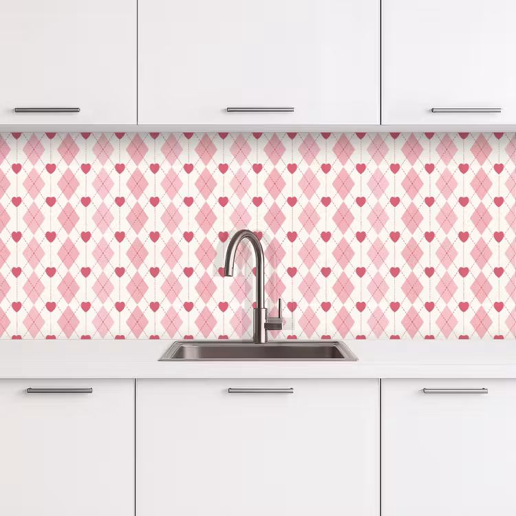 Ruiten - Klassiek - Roze - Wit keuken achterwand 2 middel 871 -3d