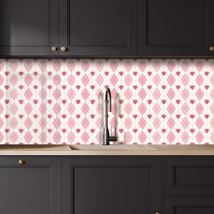 Ruiten - Klassiek - Roze - Wit keuken achterwand 2 middel 871 -sfeer1