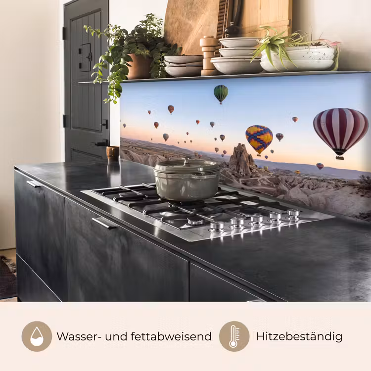 Luchtballonnen - Rotsen - Zonsopgang keuken achterwand 2 middel -usp_DE