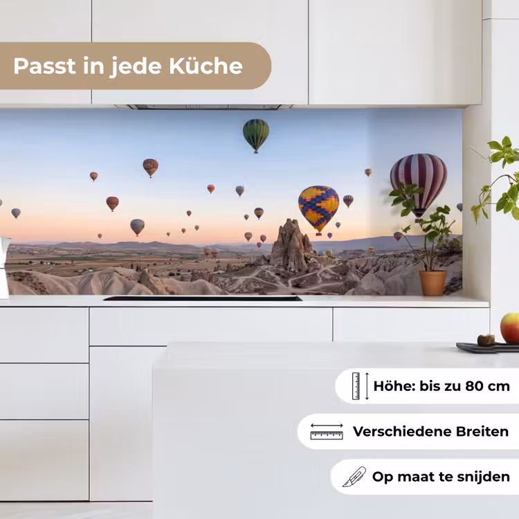Luchtballonnen - Rotsen - Zonsopgang keuken achterwand 2 middel -sfeer4_DE