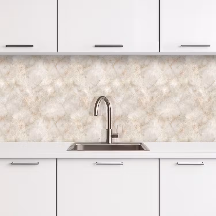 Lichtbeige - Goudbruine Nerven - Marmer keuken achterwand 2 middel 871 -3d