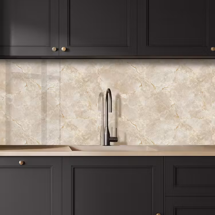 Lichtbeige - Marmer - Aders keuken achterwand 2 middel 871 -sfeer1