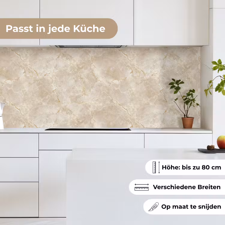 Lichtbeige - Marmer - Aders keuken achterwand 2 middel 871 -sfeer4_DE