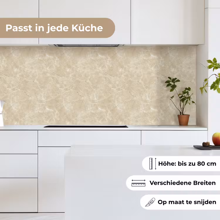 Lichtbeige - Marmer - Diffusie adering keuken achterwand 2 middel 871 -sfeer4_DE