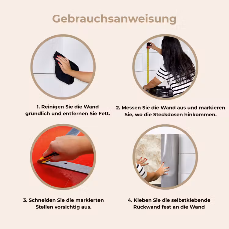 Lichtbeige - Onyx - Subtiel keuken achterwand 2 middel 871 -gebruiksaanwijzing_DE