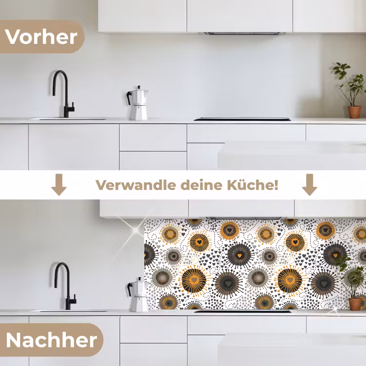 Hart - Jaren 50 - Patroon keuken achterwand 2 middel 871 -voor-na_DE