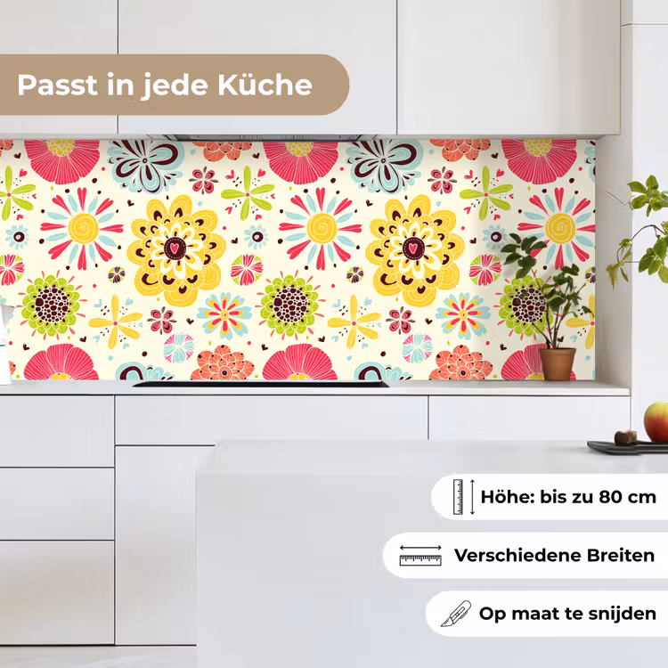 Hart - Bloemen - Patronen keuken achterwand 2 middel 871 -sfeer4_DE