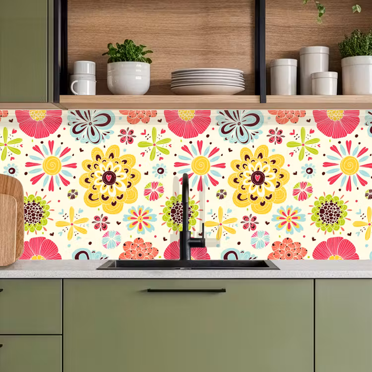 Hart - Bloemen - Patronen keuken achterwand 2 middel 871 -sfeer3