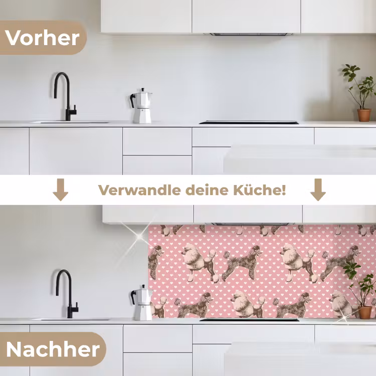 Hart - Poedel - Patroon keuken achterwand 2 middel 871 -voor-na_DE