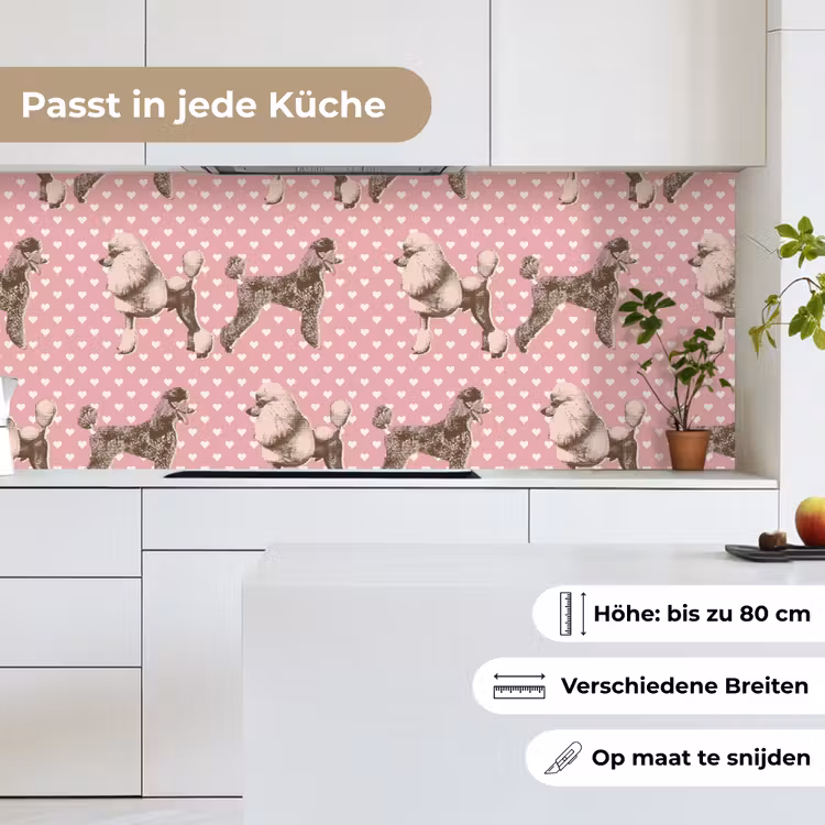 Hart - Poedel - Patroon keuken achterwand 2 middel 871 -sfeer4_DE