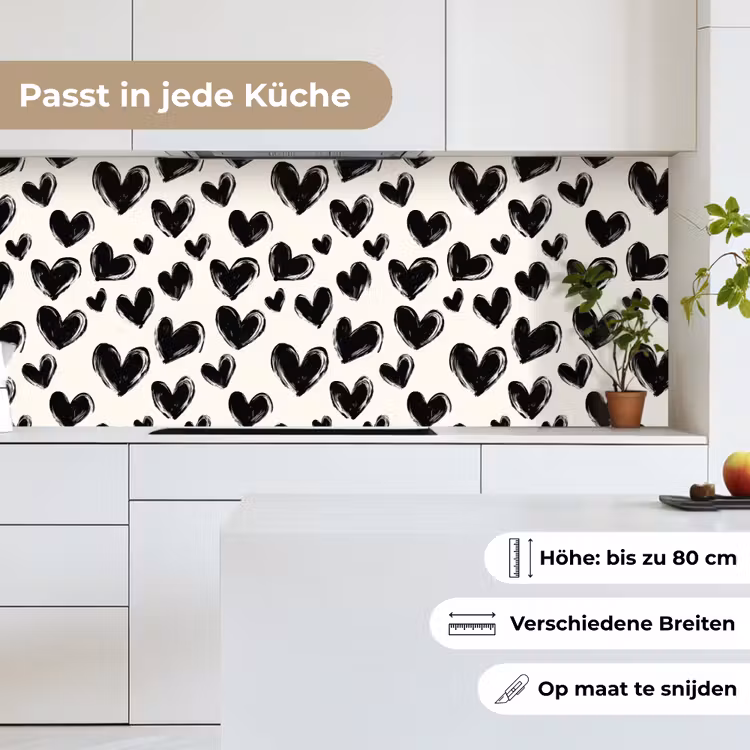 Hartjes - Patroon - Zwart keuken achterwand 2 middel 871 -sfeer4_DE