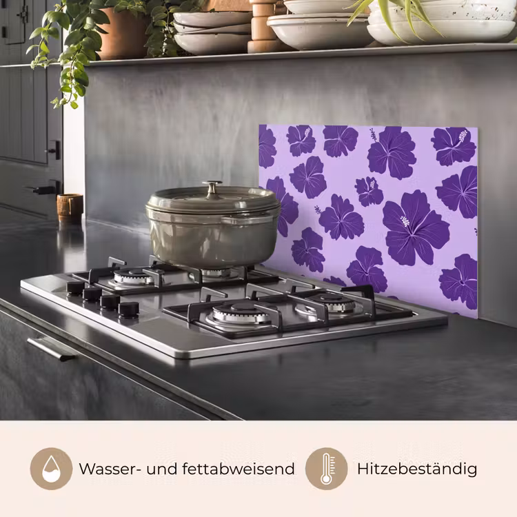 Hibiscus - Bloemen - Paars keuken achterwand spatscherm klein 900 -usp_DE