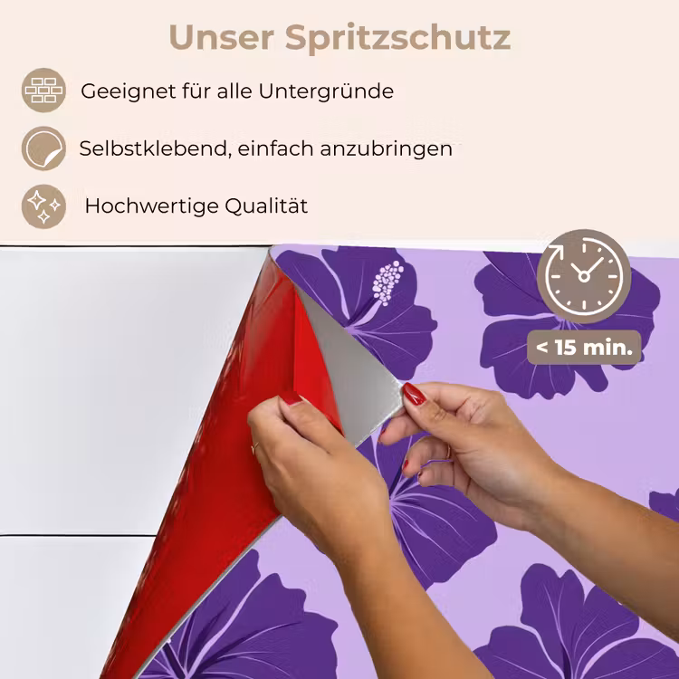 Hibiscus - Bloemen - Paars keuken achterwand spatscherm klein 900 -spatscherm_DE