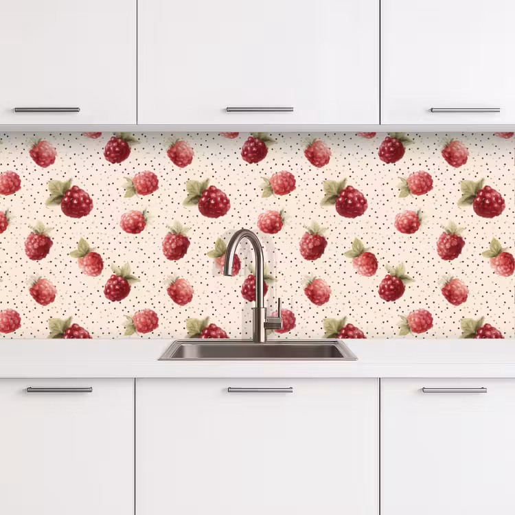 Framboos - Stippen - Rood keuken achterwand 2 middel 871 -3d