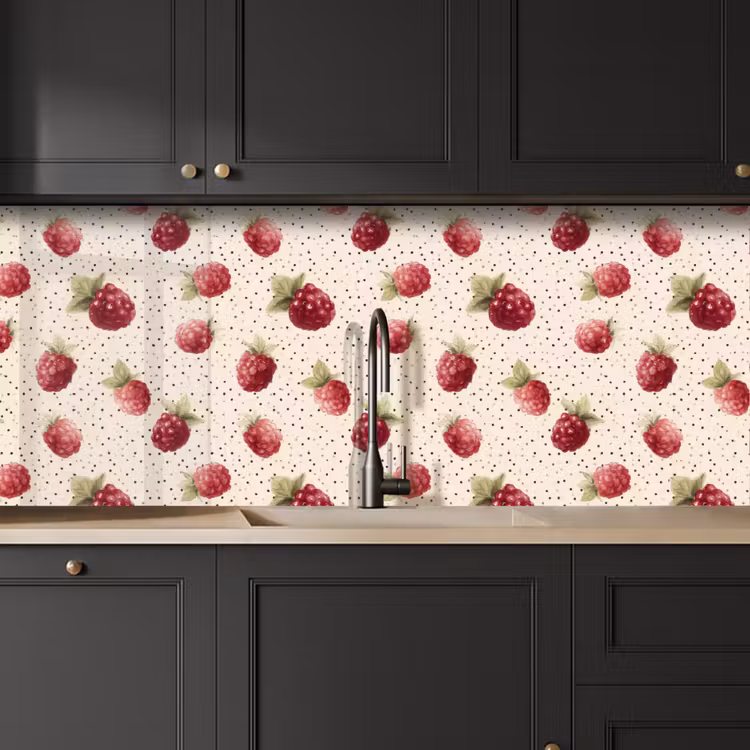 Framboos - Stippen - Rood keuken achterwand 2 middel 871 -sfeer1