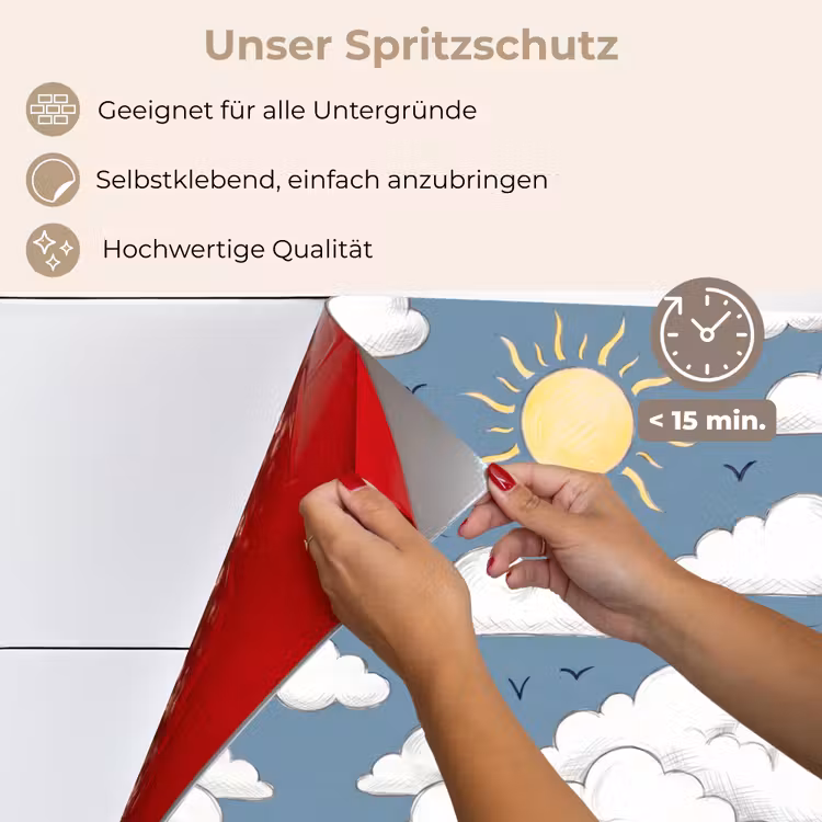 Lucht - Zon - Wolken - Natuur - Blauw keuken achterwand spatscherm klein -spatscherm_DE