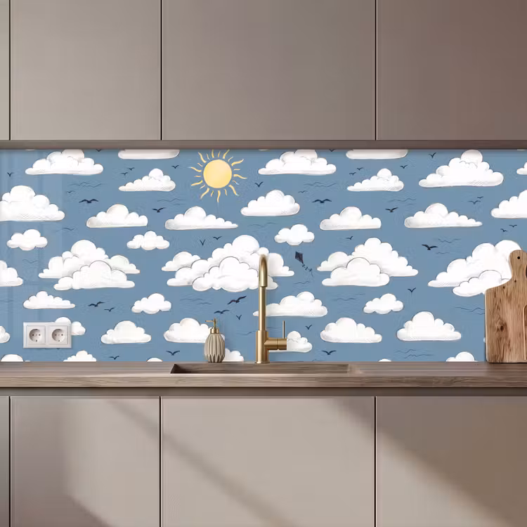 Lucht - Zon - Wolken - Natuur - Blauw keuken achterwand 2 middel zz_3dshopping