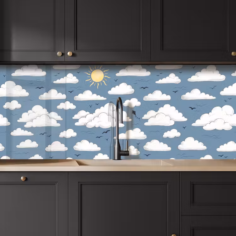 Lucht - Zon - Wolken - Natuur - Blauw keuken achterwand 2 middel -sfeer1
