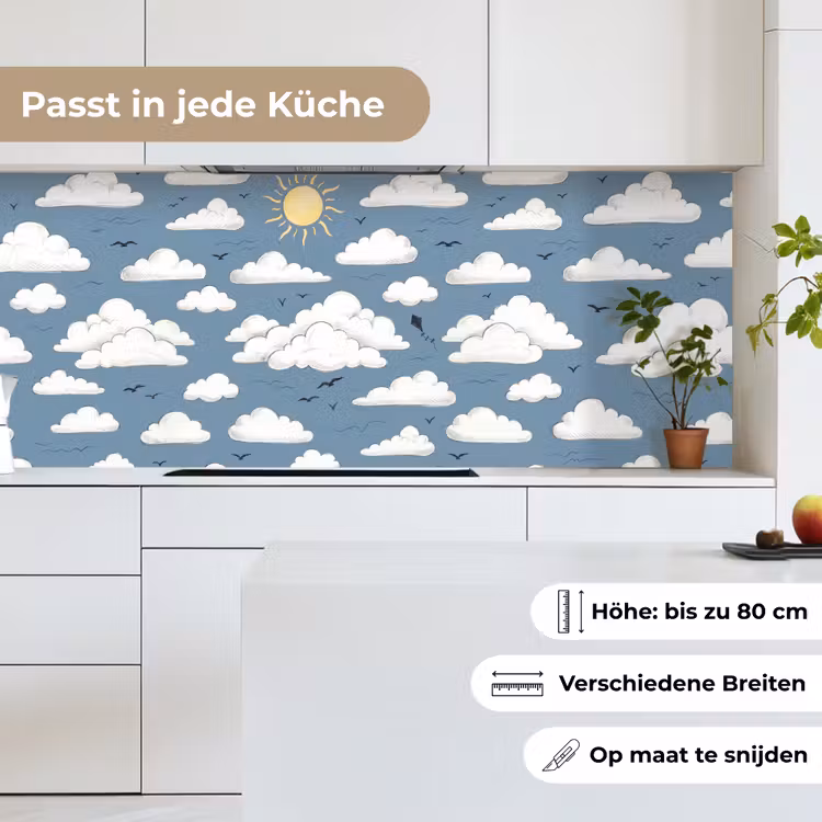 Lucht - Zon - Wolken - Natuur - Blauw keuken achterwand 2 middel -sfeer4_DE