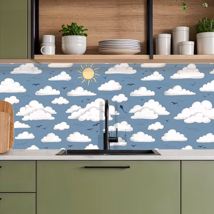 Lucht - Zon - Wolken - Natuur - Blauw keuken achterwand 2 middel -sfeer3