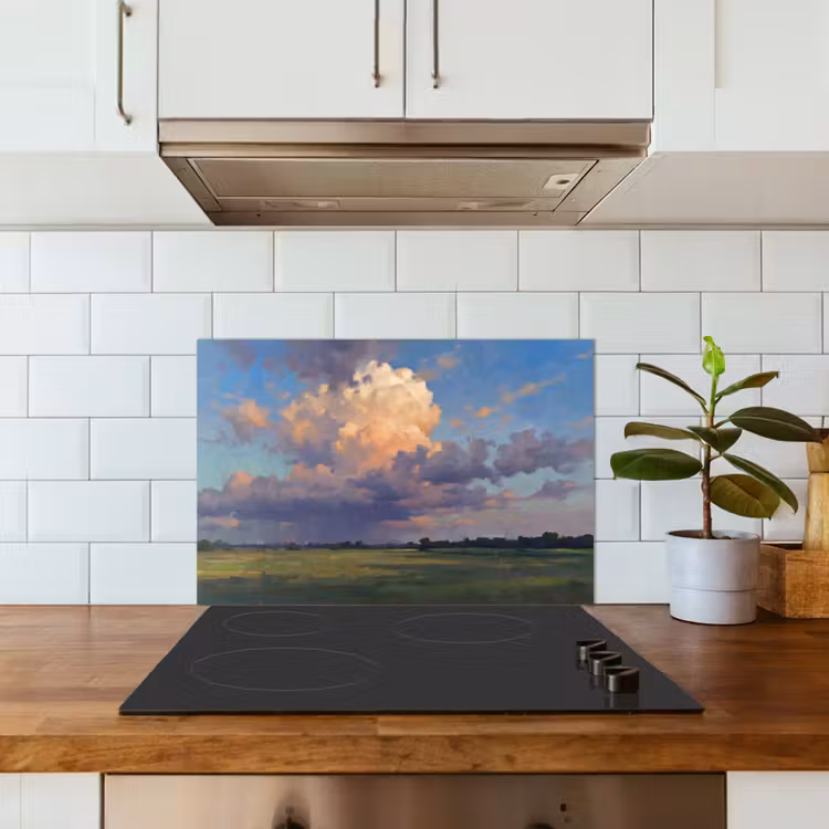 Lucht - Wolken - Landschap - Modern - Oranje keuken achterwand spatscherm klein -sfeer2