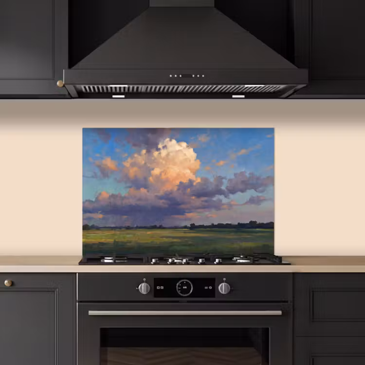 Lucht - Wolken - Landschap - Modern - Oranje keuken achterwand spatscherm klein -sfeer1