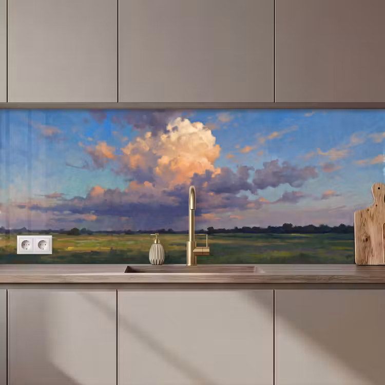 Lucht - Wolken - Landschap - Modern - Oranje keuken achterwand 2 middel zz_3dshopping