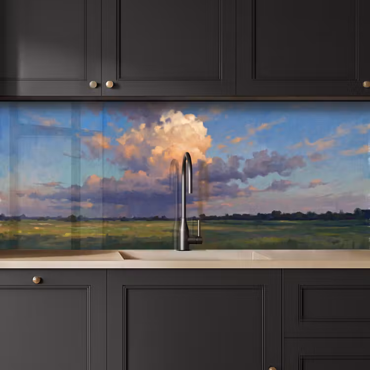 Lucht - Wolken - Landschap - Modern - Oranje keuken achterwand 2 middel -sfeer1