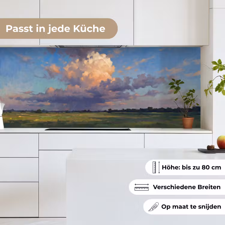 Lucht - Wolken - Landschap - Modern - Oranje keuken achterwand 2 middel -sfeer4_DE