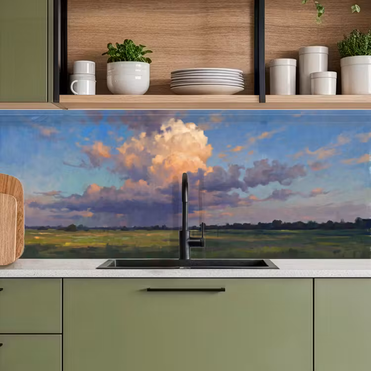 Lucht - Wolken - Landschap - Modern - Oranje keuken achterwand 2 middel -sfeer3
