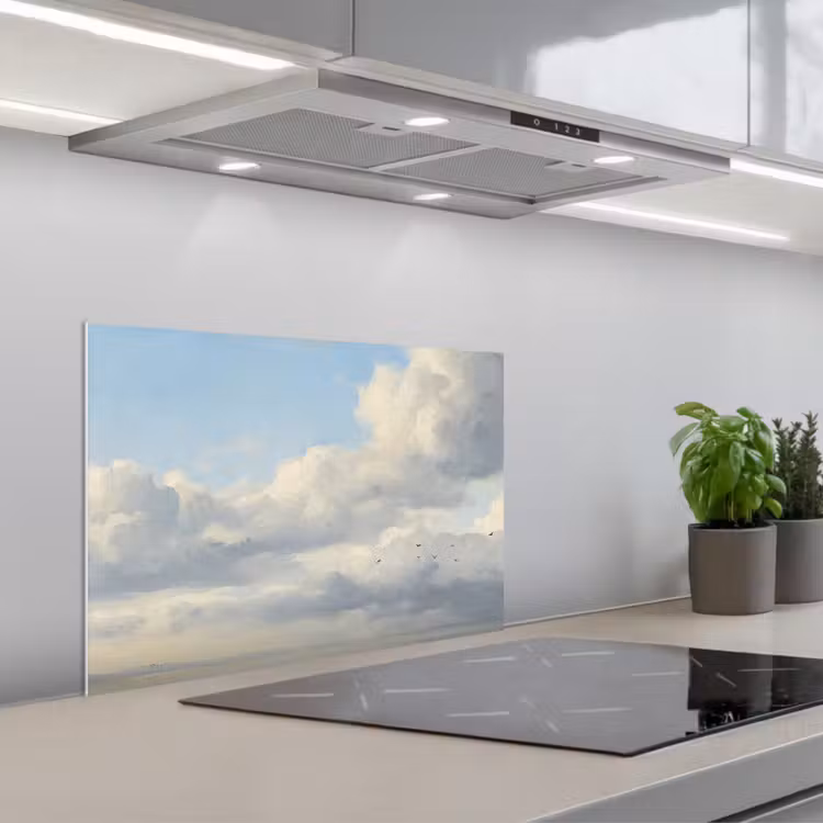Lucht - Wolken - Natuur - Klassiek - Blauw keuken achterwand spatscherm klein -3d_schuin