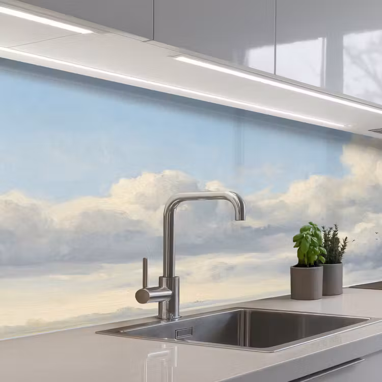 Lucht - Wolken - Natuur - Klassiek - Blauw keuken achterwand 2 middel -3d_schuin