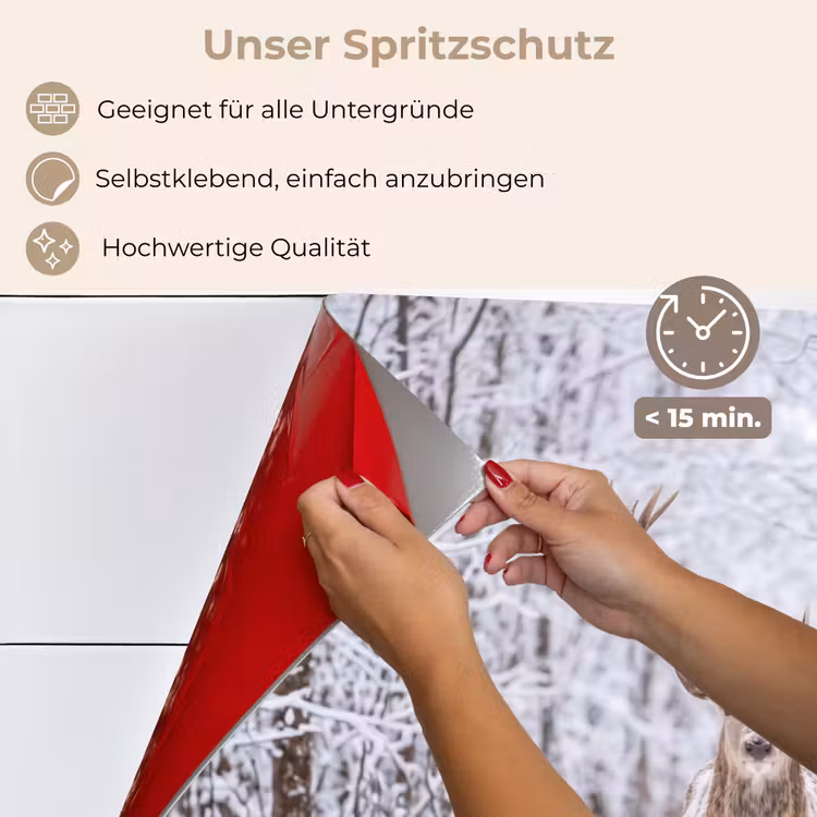 Hert - Winter - Bos - Natuur - Wit keuken achterwand spatscherm klein -spatscherm_DE