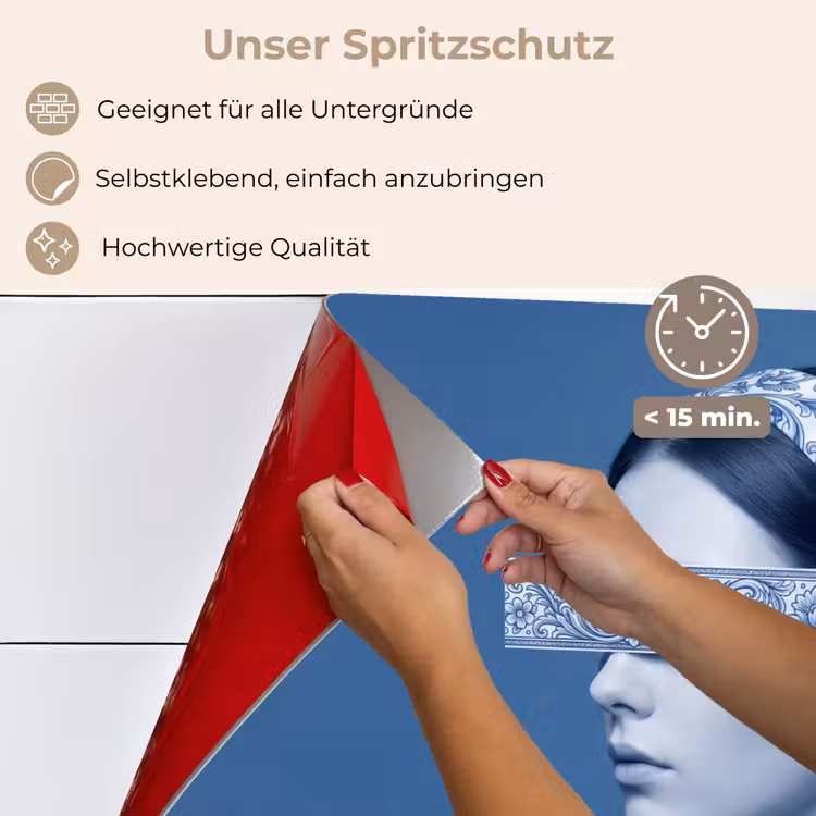 Portret - Klassiek - Wit - Blauw keuken achterwand spatscherm klein -spatscherm_DE