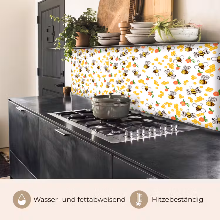 Honing - Bij - Bloemen - Patronen - Lente keuken achterwand 2 middel 871 -usp_DE
