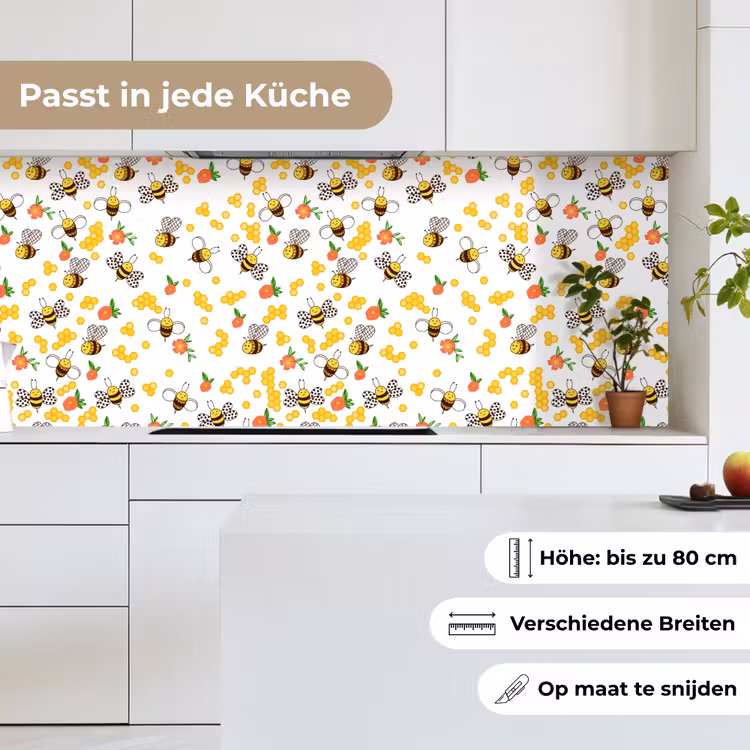 Honing - Bij - Bloemen - Patronen - Lente keuken achterwand 2 middel 871 -sfeer4_DE