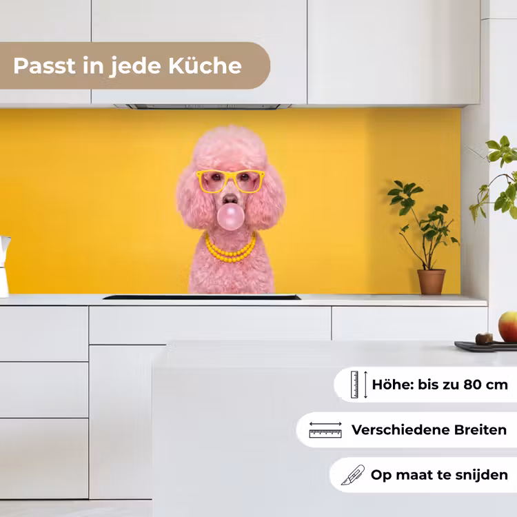 Hond - Kauwgum - Dieren - Modern - Roze keuken achterwand 2 middel -sfeer4_DE