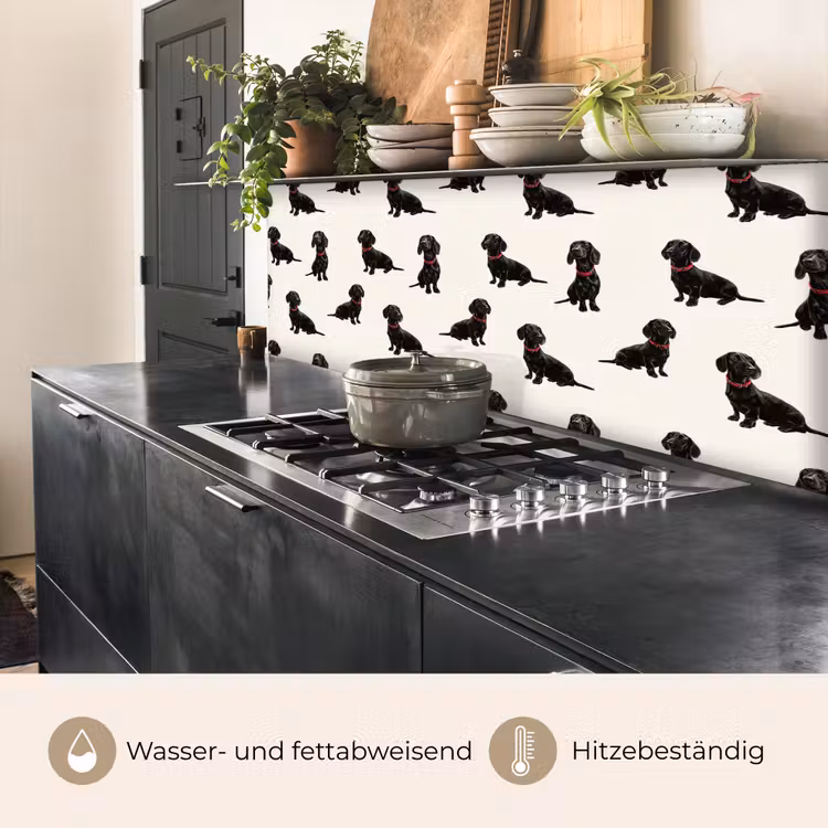 Hond - Patroon - Zwart keuken achterwand 2 middel 871 -usp_DE