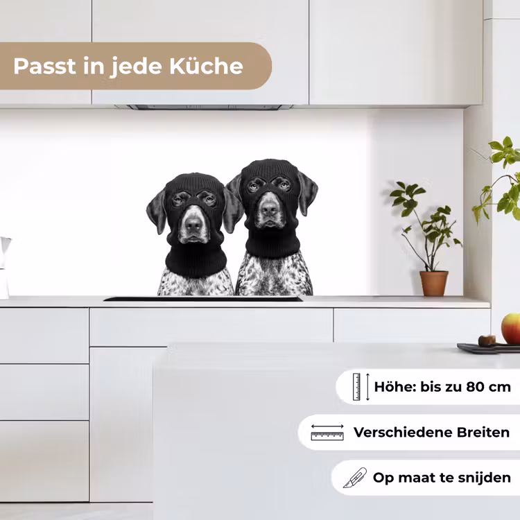 Honden - Bivakmuts - Zwart - wit keuken achterwand 2 middel -sfeer4_DE