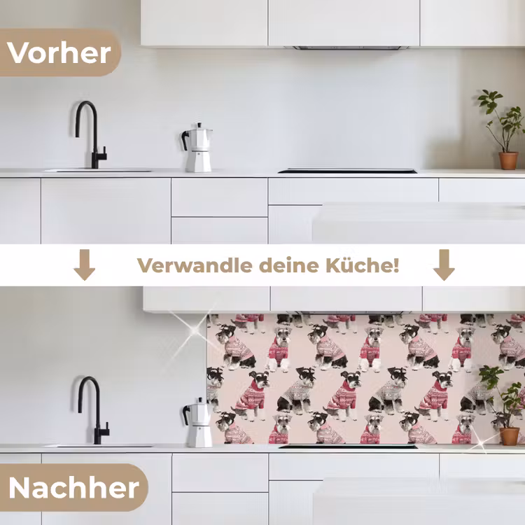 Honden - Truien - Rood keuken achterwand 2 middel 871 -voor-na_DE