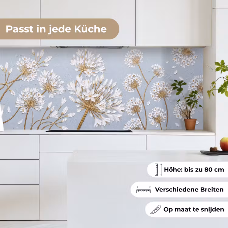 Illustratie - Bloemen - Blauw keuken achterwand 2 middel -sfeer4_DE