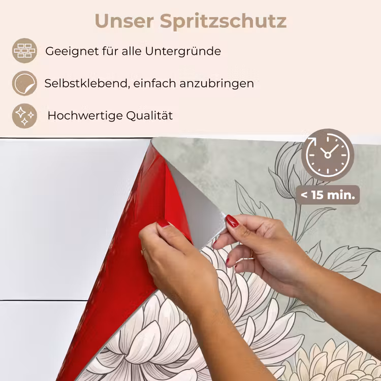 Illustratie - Bloemen - Groen keuken achterwand spatscherm klein -spatscherm_DE