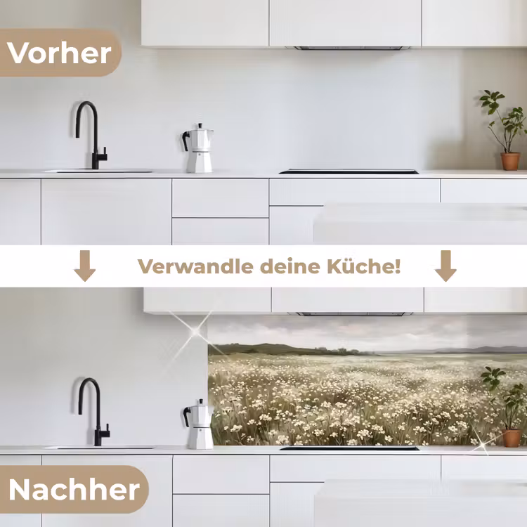 Illustratie - Landschap - Wit keuken achterwand 2 middel -voor-na_DE
