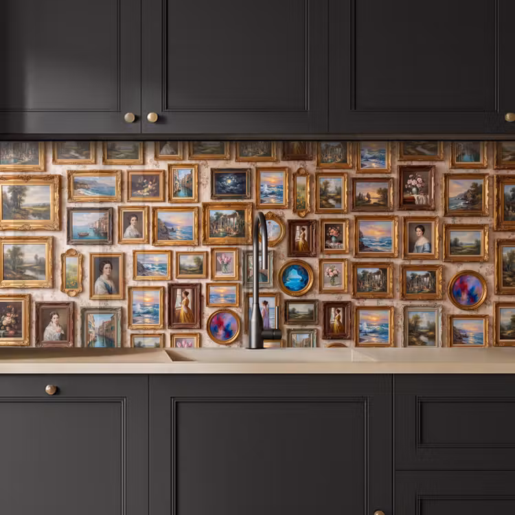 Interieur - Kunst - Collectie - Klassiek - Goud keuken achterwand 2 middel -sfeer1