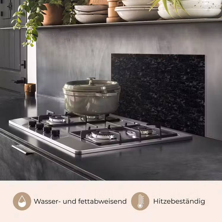 Tegels - Patroon - Marmer - Zwart keuken achterwand spatscherm klein 900 -usp_DE