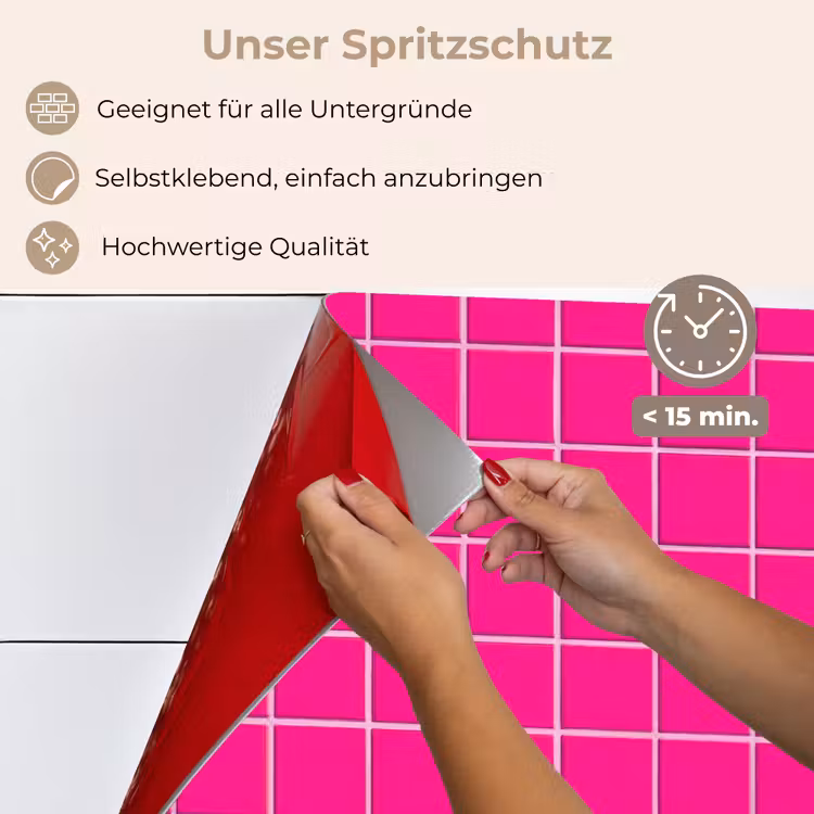 Tegels - Vierkant - Fuchsia keuken achterwand spatscherm klein 900 -spatscherm_DE