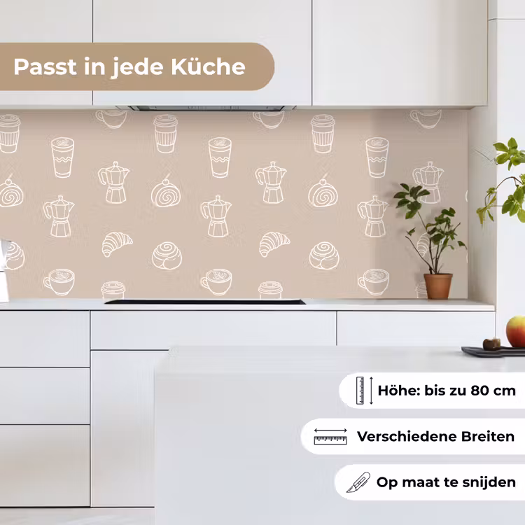 Koffie - Broodjes - Beige - Patroon keuken achterwand 2 middel -sfeer4_DE