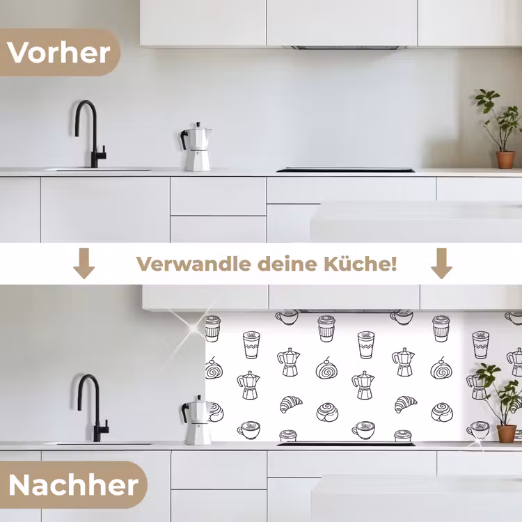 Koffie - Broodjes - Zwart - Wit keuken achterwand 2 middel -voor-na_DE