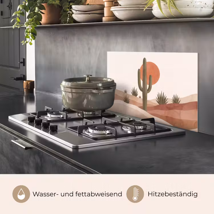 Cactus - Duinen - Modern - Landschap - Groen keuken achterwand spatscherm klein -usp_DE